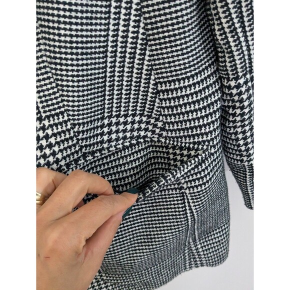 Talbots Old Money Preppy Blazer Size 12P Houndstooth Black White Plaid Retro - Picture 7 of 11